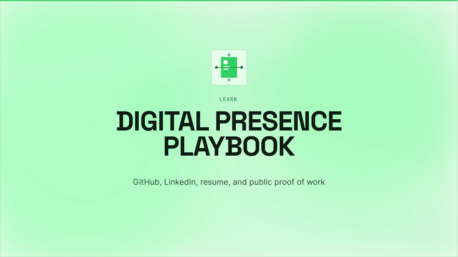 Neon technical illustration for the Presence Stack skill map.